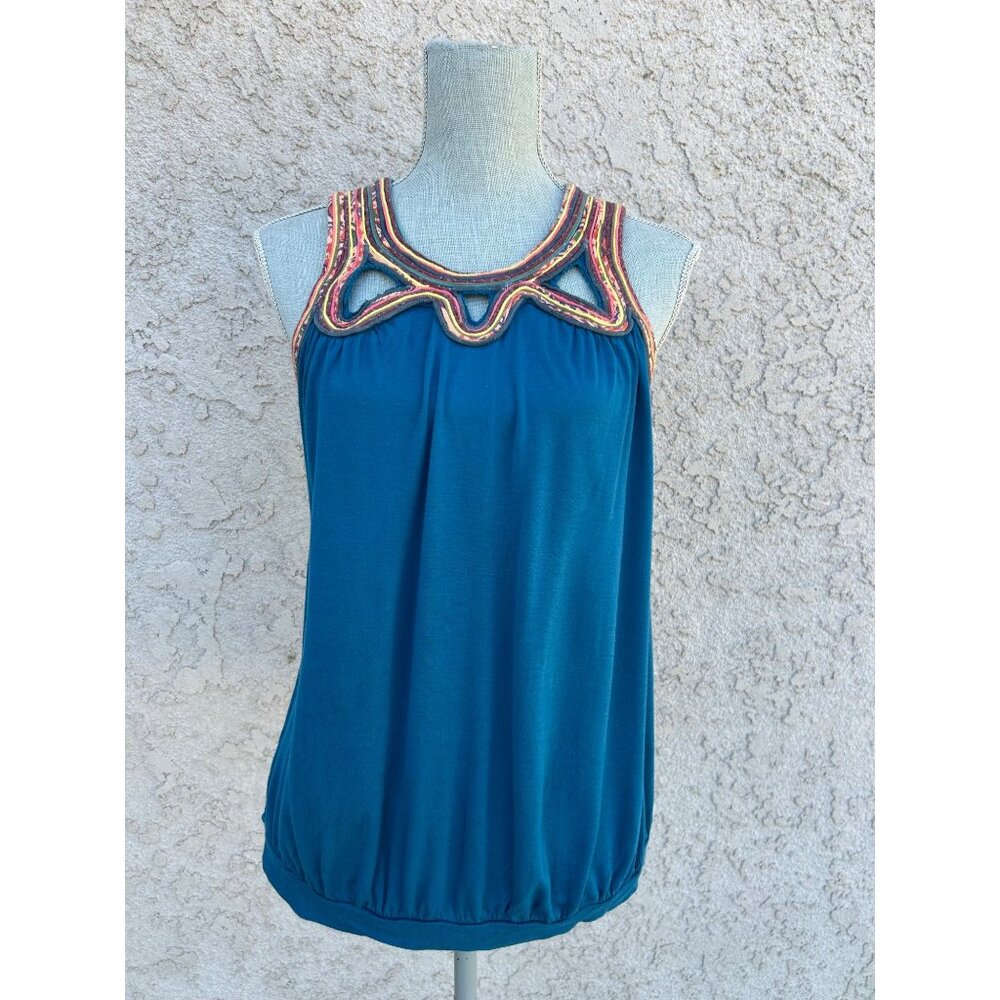 Retro‎ Y2k Anthropologie Gypsy Festival Sleeveless Bubble Top - Medium